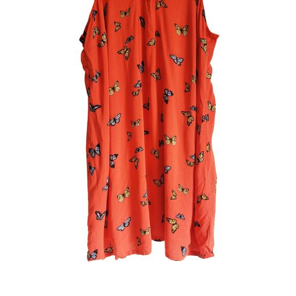 Arizona Jean Co Butterfly Mini Dress Orange Size XXL - Picture 3 of 8